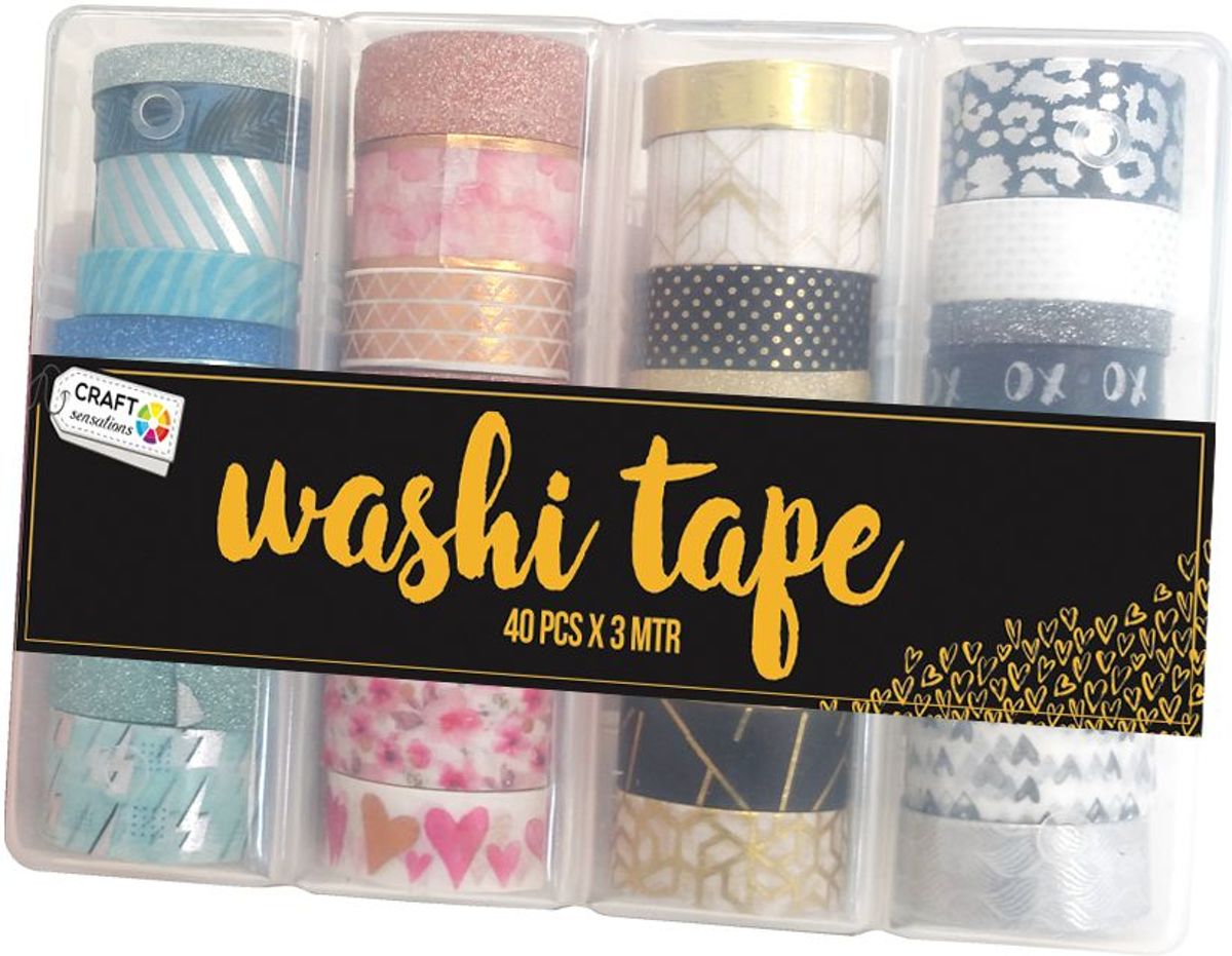 Washi Tape 40pcs X 3mtr | 40 verschillende designs